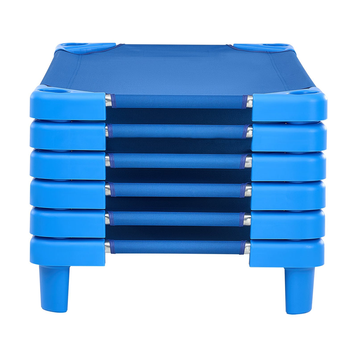 VEVOR Stackable Kiddie Cot, Pack of 6,  Portable Toddler Nap Cots, Standard Size 40" L x 23" W Daycare Cots for Kids, Preschool Classroom Daycare Beds for Sleeping, Resting, Naptime, Blue - ETWSDCJXYECZHRPYYV0 - view 9
