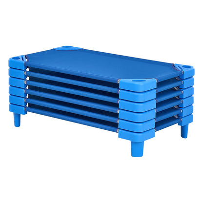VEVOR Stackable Kiddie Cot, Pack of 6,  Portable Toddler Nap Cots, Standard Size 40" L x 23" W Daycare Cots for Kids, Preschool Classroom Daycare Beds for Sleeping, Resting, Naptime, Blue - ETWSDCJXYECZHRPYYV0 - view 10
