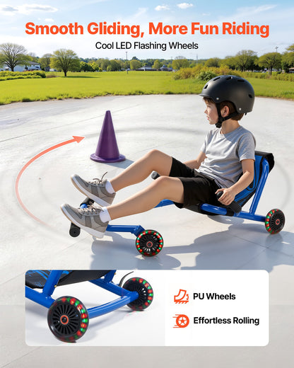VEVOR Ride on Scooter 150 lbs Swing Side-to-Side for Amazing Riding Blue, for Ages 4+, Powered by Zig-Zag Motion, Ride on Toy with 3 Adjustable Length, Brake Lever, Hard Surface Indoor & Outdoor - ETYBCJYKGNCCS72NP001V0 - view 5