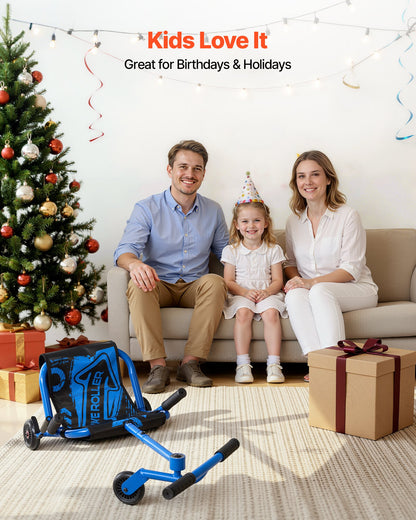 VEVOR Ride on Scooter 150 lbs Swing Side-to-Side for Amazing Riding Blue, for Ages 4+, Powered by Zig-Zag Motion, Ride on Toy with 3 Adjustable Length, Brake Lever, Hard Surface Indoor & Outdoor - ETYBCJYKGNCCS72NP001V0 - view 7