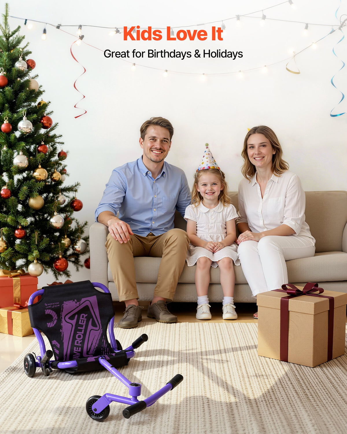 VEVOR Ride on Scooter 150 lbs Swing Side-to-Side for Amazing Riding Purple, for Ages 4+, Powered by Zig-Zag Motion, Ride on Toy with 3 Adjustable Length, Hand Brake, for Hard Surface Indoor & Outdoor - ETYBCJYKGNSCDZMZS001V0 - view 7