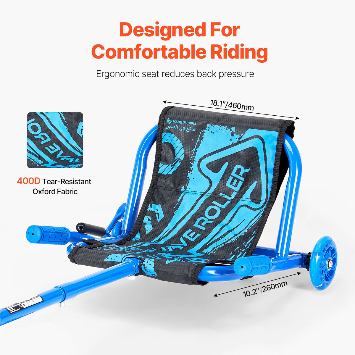 VEVOR Ride on Scooter, Load Capacity of 132 lbs, Swing Side-to-Side for Amazing Ride Powered by Zig-Zag Motion, Ride on Drifting Toy for Ages 4+, Rides on Any Hard Surface for Indoor & Outdoor, Blue - ETYBCJYKLS00XFFE1V0 - view 5