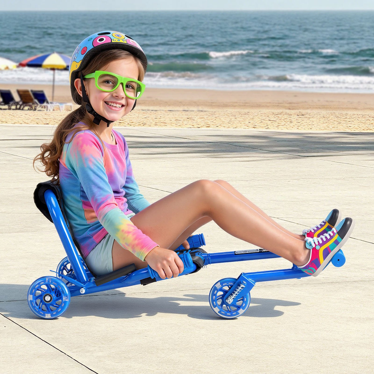 VEVOR Ride on Scooter, Load Capacity of 132 lbs, Swing Side-to-Side for Amazing Ride Powered by Zig-Zag Motion, Ride on Drifting Toy for Ages 4+, Rides on Any Hard Surface for Indoor & Outdoor, Blue - ETYBCJYKLS00XFFE1V0 - view 9