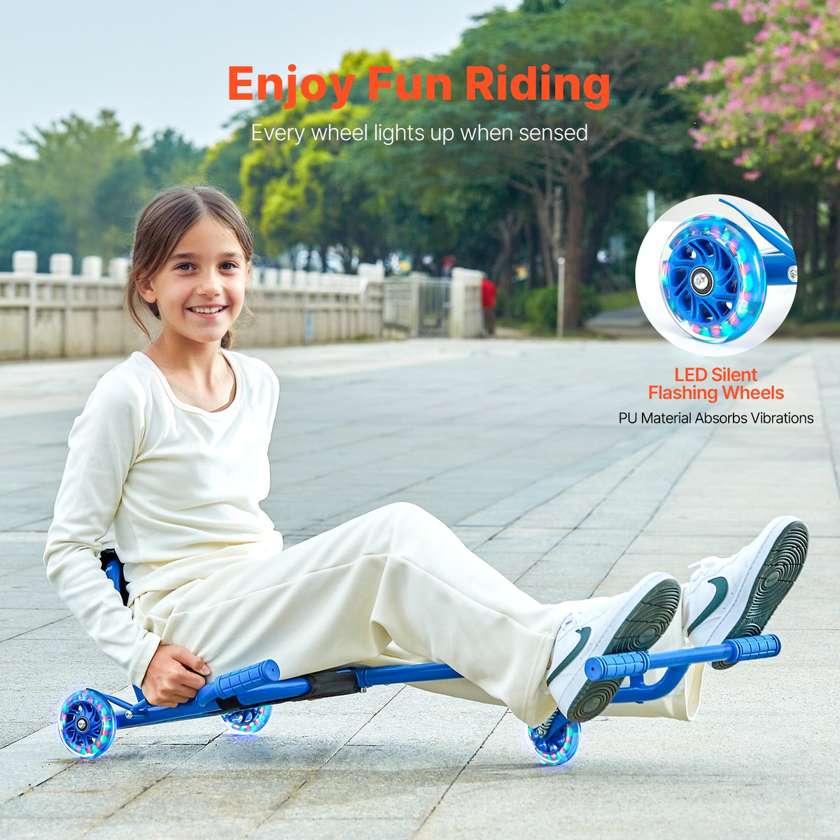 VEVOR Ride on Scooter, Load Capacity of 198 lbs, Swing Side-to-Side for Amazing Ride Powered by Zig-Zag Motion, Ride on Drifting Toy for Ages 10+, Rides on Any Hard Surface for Indoor & Outdoor, Blue - ETYBCJYKLSDHWZRLPV0 - view 3