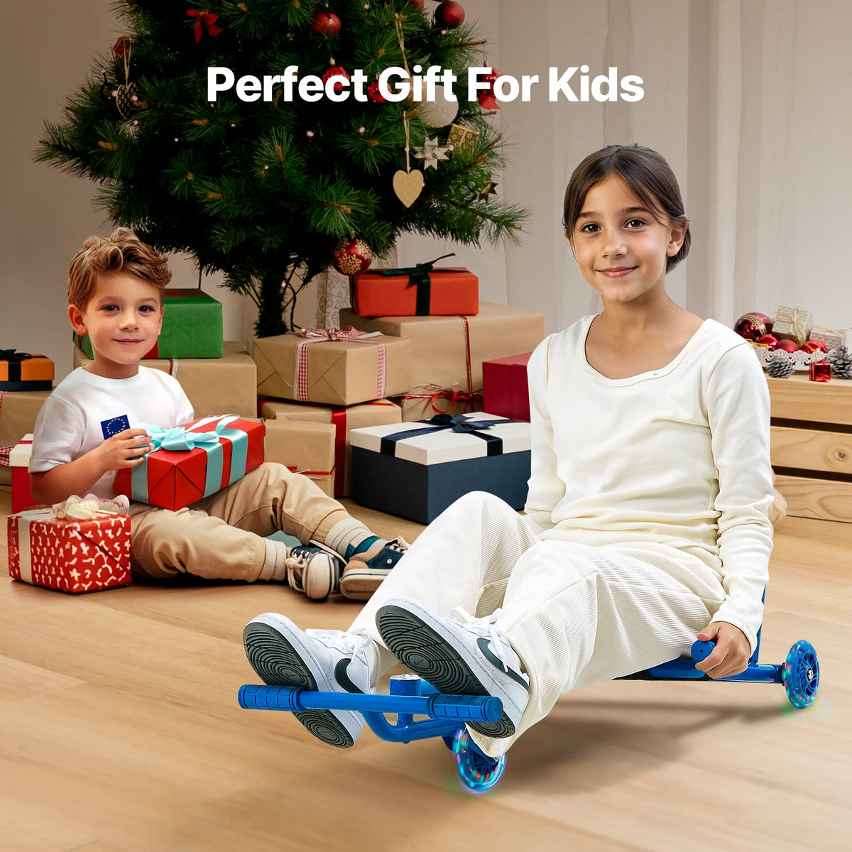 VEVOR Ride on Scooter, Load Capacity of 198 lbs, Swing Side-to-Side for Amazing Ride Powered by Zig-Zag Motion, Ride on Drifting Toy for Ages 10+, Rides on Any Hard Surface for Indoor & Outdoor, Blue - ETYBCJYKLSDHWZRLPV0 - view 9