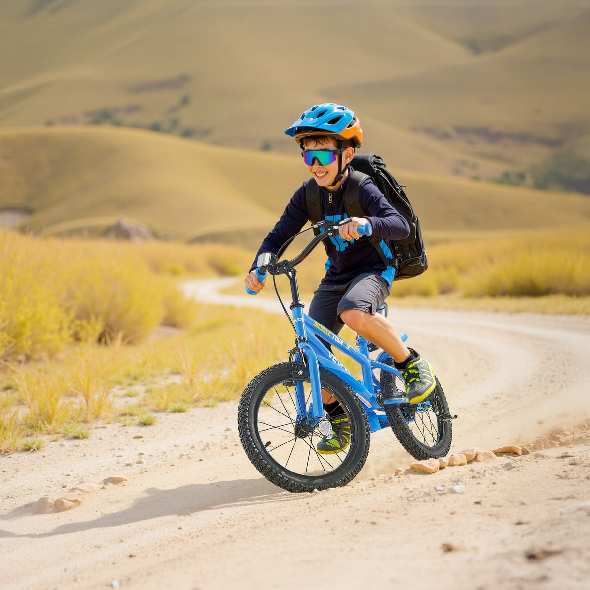VEVOR Kids Bike, 14 Inches BMX Style Children Bicycle, Rider Height 2.95 ft - 3.77 ft, Training Wheels Included, Sturdy and Easy to Assemble, Toddler Bike for Boys & Girls Learning to Ride, Blue - ETZXC14INCHB7FAFLV0 - view 9
