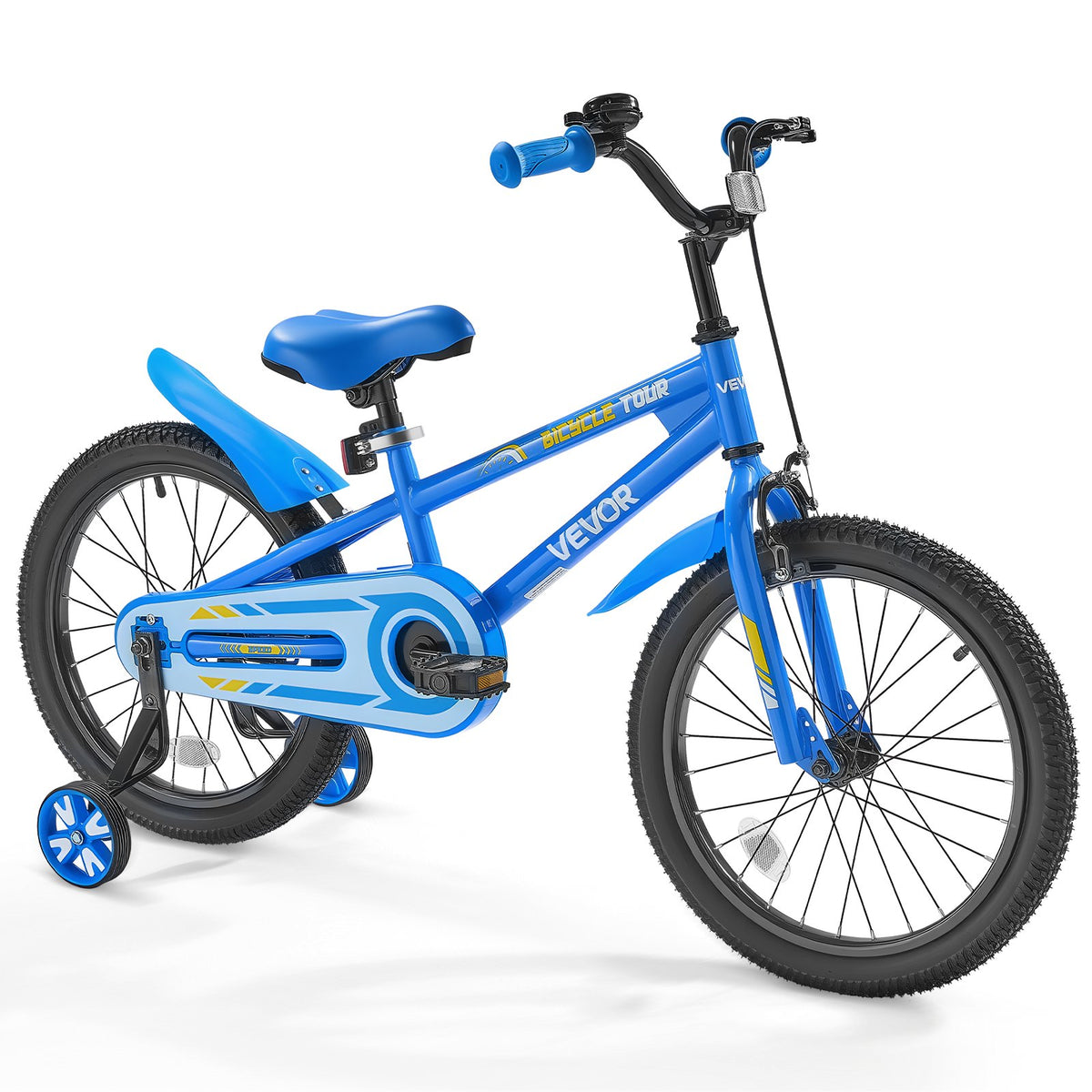 VEVOR Kids Bike, 18 Inches BMX Style Children Bicycle, Rider Height 3.61 ft - 4.59 ft, Training Wheels Included, Sturdy and Easy to Assemble, Toddler Bike for Boys & Girls Learning to Ride, Blue - ETZXC18INCHB6H2F5V0 - view 1