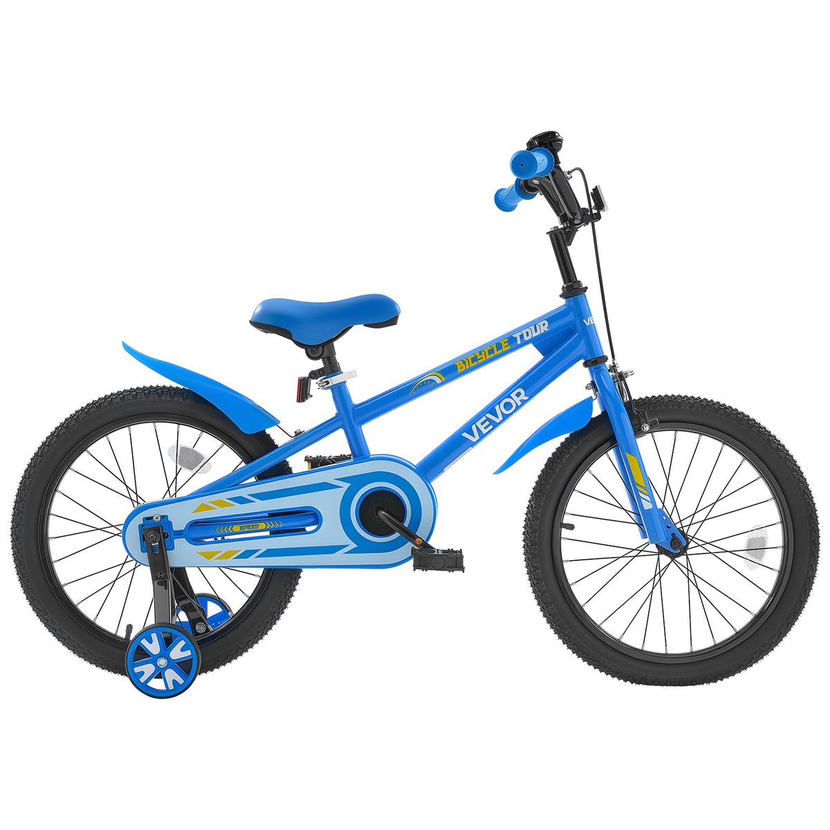 VEVOR Kids Bike, 18 Inches BMX Style Children Bicycle, Rider Height 3.61 ft - 4.59 ft, Training Wheels Included, Sturdy and Easy to Assemble, Toddler Bike for Boys & Girls Learning to Ride, Blue - ETZXC18INCHB6H2F5V0 - view 10