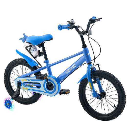 VEVOR Kids Bike, 16 Inch Children Bicycle, Training Wheels BMX Style Blue, for Boys Girls Ages 4-7, Adjustable Seat & Handlebar, Front Brake and Rear Drum Brake, Cup Holder, High-Carbon Steel Frame - ETZXCSBCC16IBRN88001V0 - view 1