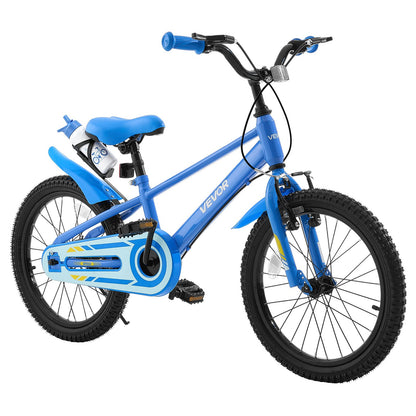 VEVOR Kids Bike, 18 in Children Bicycle, with Kickstand BMX Style Blue, for Boys Girls Ages 5-8, Adjustable Seat & Handlebar, Front Brake and Rear Drum Brake, Cup Holder, High-Carbon Steel Frame - ETZXCSBCC18I99Y2N001V0 - view 1
