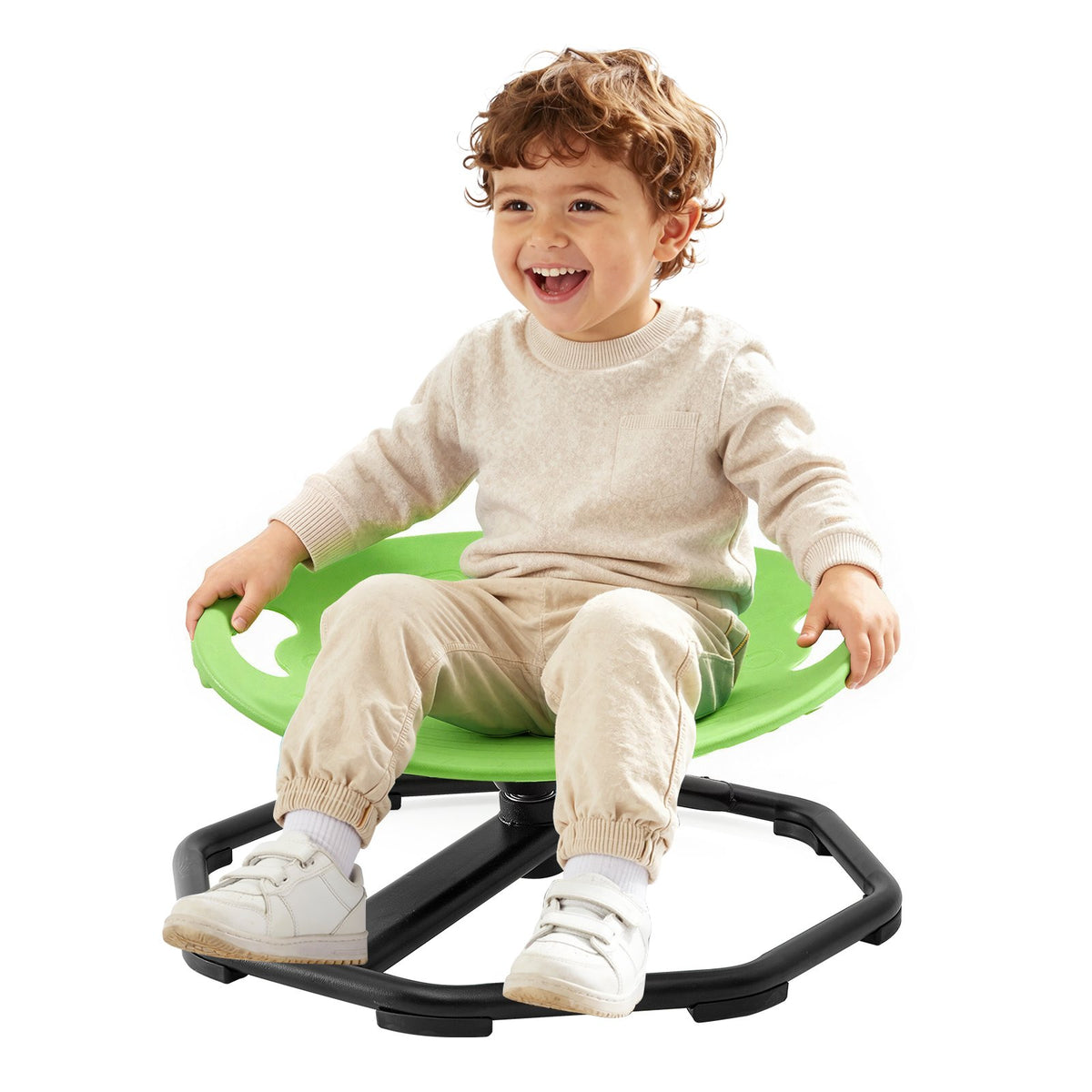 VEVOR Spinning Chair for Autistic Kids Ages 2-6 Autism Sensory Toy 110 LBS, Sensory Swivel Seat Products for Children ADHD, Training Body Coordination Balance, 16.9" L x 14" W, Rounded Shape, Green - ETZYCLSYXJSYOOKS8001V0 - view 1