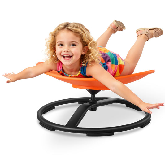 VEVOR Kids Swivel Chair, 220 lbs Capacity, Sensory Spinning Chair, Autistic Kids Sensory Toy Seat with Non-Slip Metal Base, Round Shape Toddler Sit & Spin Seat for Coordination Balance Focus, Orange - ETZYCSYXJS6BIGAUL001V0 - view 1