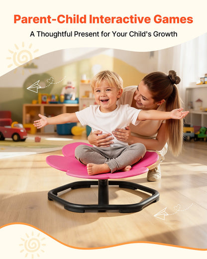 VEVOR Kids Swivel Chair, 220 lbs Capacity, Flower Shape Sensory Spinning Chair, Autistic Kids Sensory Toy Seat with Non-Slip Metal Base, Toddler Sit & Spin Seat for Coordination Balance Focus, Rose - ETZYHSHBKJS6LP3GY001V0 - view 7