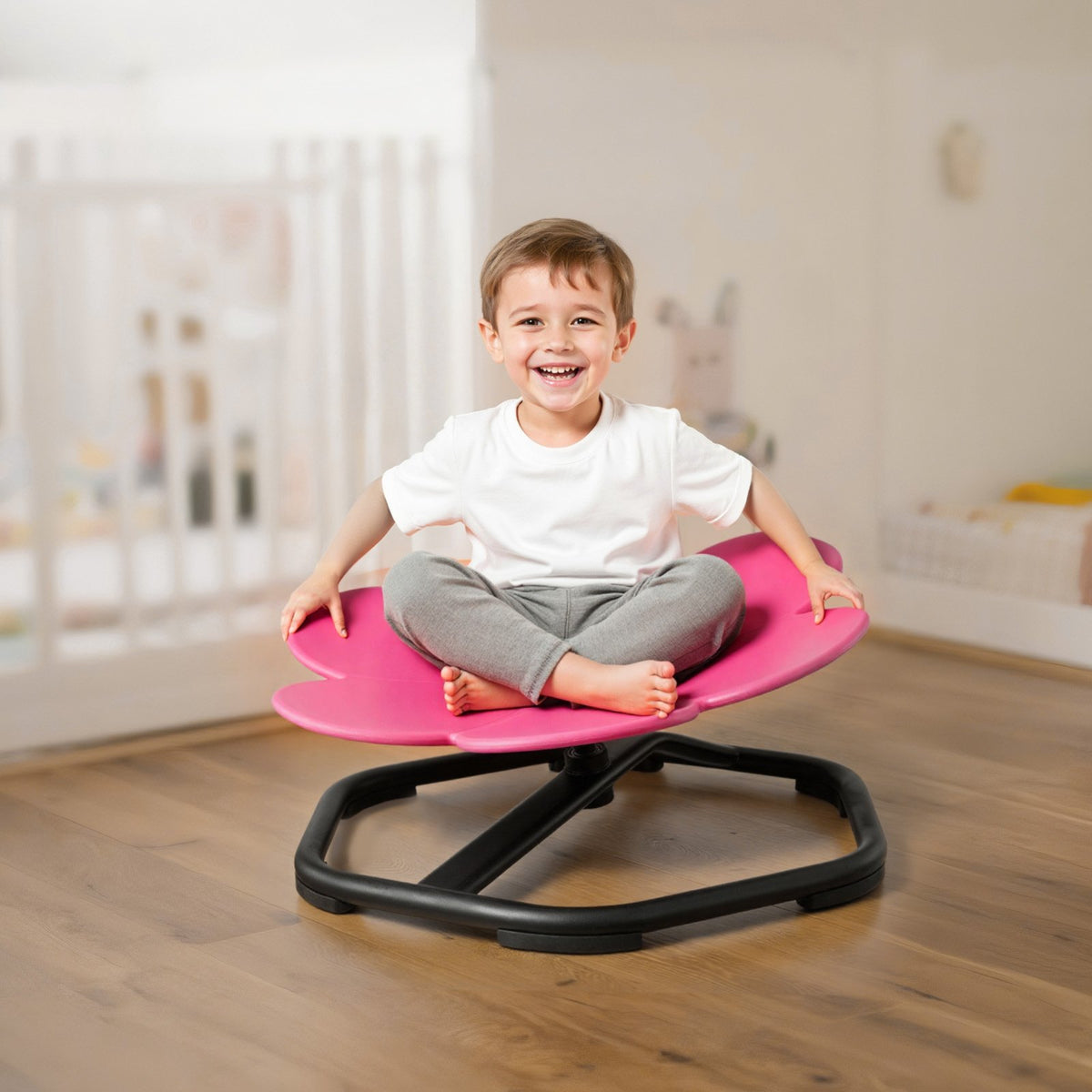 VEVOR Kids Swivel Chair, 220 lbs Capacity, Flower Shape Sensory Spinning Chair, Autistic Kids Sensory Toy Seat with Non-Slip Metal Base, Toddler Sit & Spin Seat for Coordination Balance Focus, Rose - ETZYHSHBKJS6LP3GY001V0 - view 9
