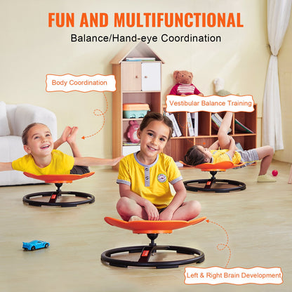 VEVOR Elephant Kids Swivel Chair, 220 LBS Capacity, 360° Spinning Chair, Autistic Kids Sensory Toy Chair with Non-Slip Metal Base, Toddler Sit and Spin Chair for Coordination Balance Focus Orange - ETZYYXCS100KQ8D4JV0 - view 4