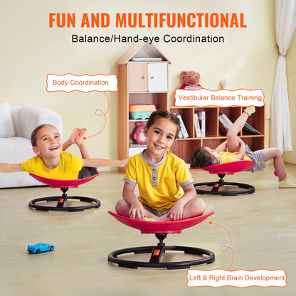 VEVOR Kids Swivel Chair, 220 LBS Capacity, Sensory Spinning Chair, Autistic Kids Sensory Toy Chair with Non-Slip Metal Base, Toddler Sit and Spin Chair for Coordination Balance Focus Training Red - ETZYYXHS100KRKG1WV0 - view 4