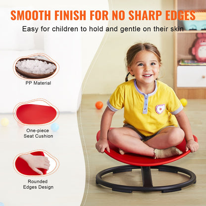 VEVOR Kids Swivel Chair, 220 LBS Capacity, Sensory Spinning Chair, Autistic Kids Sensory Toy Chair with Non-Slip Metal Base, Toddler Sit and Spin Chair for Coordination Balance Focus Training Red - ETZYYXHS100KRKG1WV0 - view 6