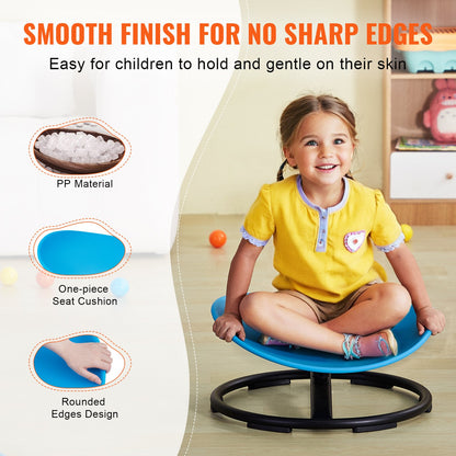 VEVOR Kids Swivel Chair, 220 LBS Capacity, Sensory Spinning Chair, Autistic Kids Sensory Toy Chair with Non-Slip Metal Base, Toddler Sit and Spin Chair for Coordination Balance Focus Training Blue - ETZYYXLS100K207B7V0 - view 6
