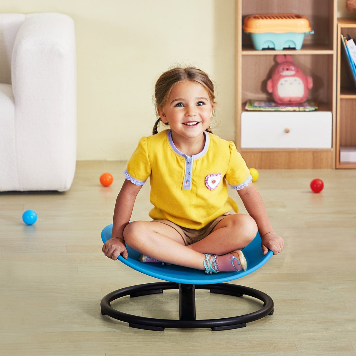 VEVOR Kids Swivel Chair, 220 LBS Capacity, Sensory Spinning Chair, Autistic Kids Sensory Toy Chair with Non-Slip Metal Base, Toddler Sit and Spin Chair for Coordination Balance Focus Training Blue - ETZYYXLS100K207B7V0 - view 9