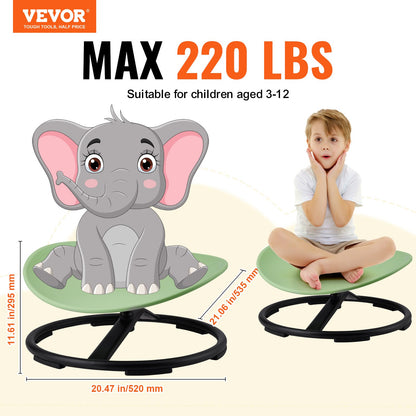 VEVOR Kids Swivel Chair, 220 LBS Capacity, Sensory Spinning Chair, Autistic Kids Sensory Toy Chair with Non-Slip Metal Base, Toddler Sit and Spin Chair for Coordination Balance Focus Training Green - ETZYYXLS100KEJYSRV0 - view 3