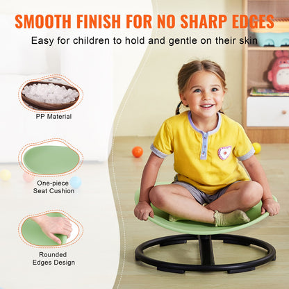 VEVOR Kids Swivel Chair, 220 LBS Capacity, Sensory Spinning Chair, Autistic Kids Sensory Toy Chair with Non-Slip Metal Base, Toddler Sit and Spin Chair for Coordination Balance Focus Training Green - ETZYYXLS100KEJYSRV0 - view 6
