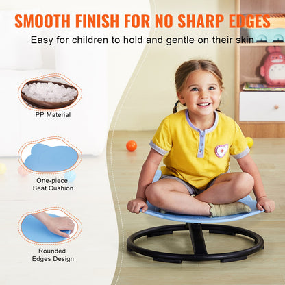 VEVOR Elephant Kids Swivel Chair, 220 LBS Capacity, 360° Spinning Chair, Autistic Kids Sensory Toy Chair with Non-Slip Metal Base, Toddler Sit and Spin Chair for Coordination Balance Focus Blue - ETZYYXLS100KM776MV0 - view 6