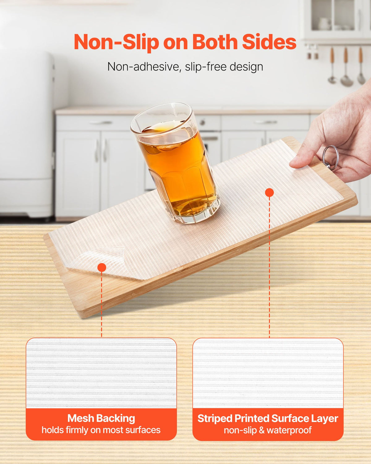 VEVOR Drawer and Shelf Liner for Kitchen Cabinet, Non-Adhesive Non-Slip Thick Refrigerator Liners, Waterproof Shelf Paper, Cupboard Bathroom Drawer Mats, EVA Fridge Lining for Shelves, Clear, 23 FT - EVACZGBHCTCD9B7KN001V0 - view 4