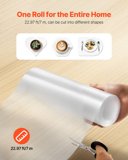 VEVOR Drawer and Shelf Liner for Kitchen Cabinet, Non-Adhesive Non-Slip Thick Refrigerator Liners, Waterproof Shelf Paper, Cupboard Bathroom Drawer Mats, EVA Fridge Lining for Shelves, Clear, 23 FT - EVACZGBHCTCD9B7KN001V0 - view 6