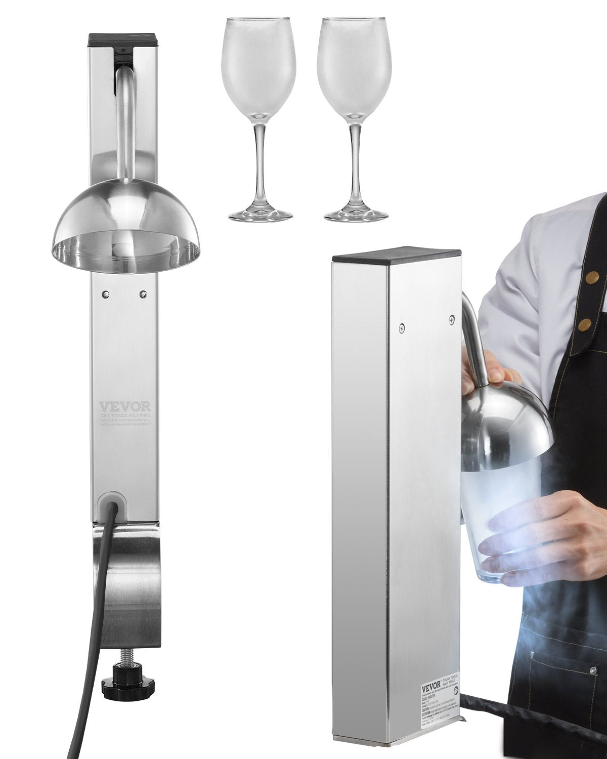 VEVOR Glass Froster Chiller, CO2 Beer Glass Froster, 8-10 Seconds/Cup Instant Glass Chiller for Wine, Cocktail, Champagne, Mixed Drinks, Juice, Ideal for Bar, Restaurant, Home Kitchen - EYHTBBJXLS00F1PJ4V1 - view 1