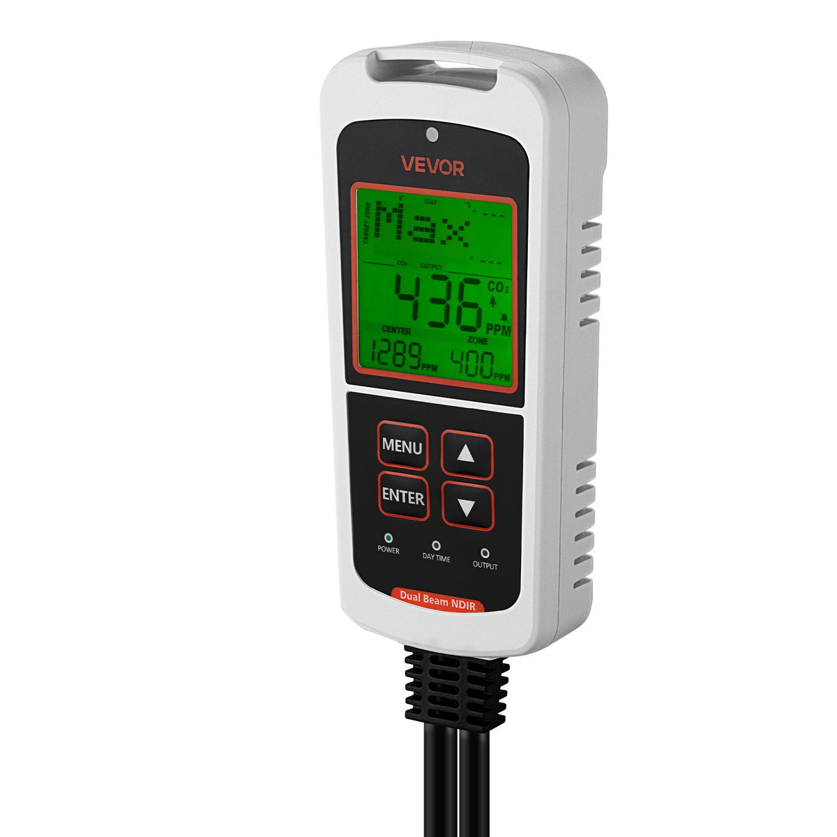 VEVOR Carbon Dioxide Monitoring Controller, Dual Outlets CO2 Monitor & Controller, Carbon Dioxide Sensor Day and Night Detection Feature, NDIR CO2 Sensor for Greenhouse, Laboratories, Classrooms, Home - EYHTJCKZQEYHX9347001V1 - view 10