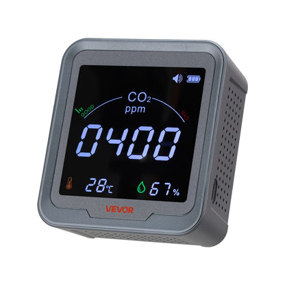 VEVOR Carbon Dioxide Monitor, CO2 Controller with Temperature and Humidity Display, NDIR Sensor, Carbon Dioxide Detector for Bedside, Home, Office, Car, Lightweight & Portable - EYHTJCQEYHTJ6E2DT001V9 - view 1