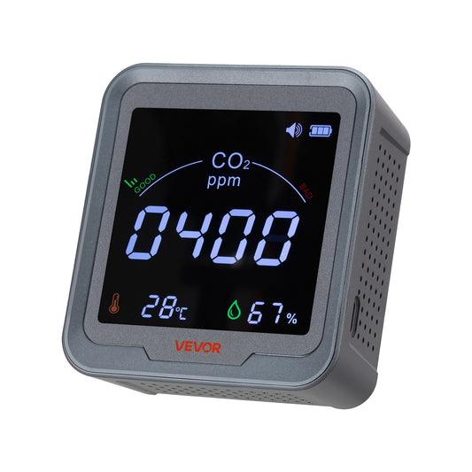 VEVOR Carbon Dioxide Monitor, CO2 Controller with Temperature and Humidity Display, NDIR Sensor, Carbon Dioxide Detector for Bedside, Home, Office, Car, Lightweight & Portable - EYHTJCQEYHTJ6E2DT001V9 - view 1