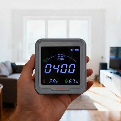 VEVOR Carbon Dioxide Monitor, CO2 Controller with Temperature and Humidity Display, NDIR Sensor, Carbon Dioxide Detector for Bedside, Home, Office, Car, Lightweight & Portable - EYHTJCQEYHTJ6E2DT001V9 - view 9