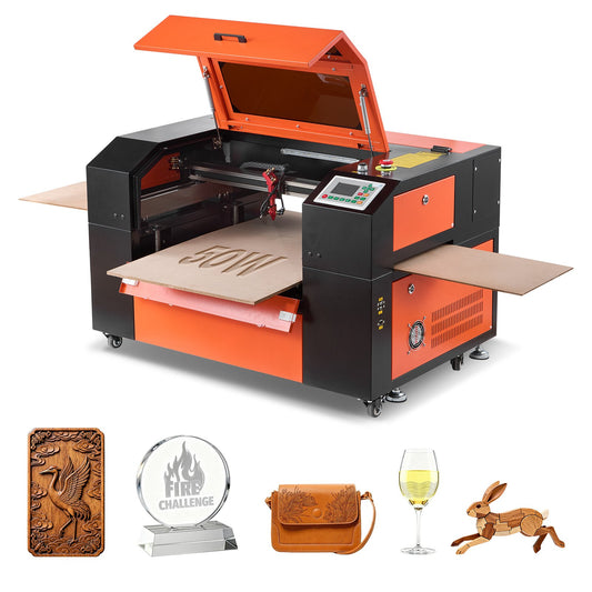 VEVOR 50W CO2 Laser Engraver, 20 x 12 in, CO2 Laser Engraver Cutter Machine with 4 Way Pass Air Assist, Engraving Cutting Machine, Compatible with LightBurn CorelDRAW RDWorks, for Wood Acrylic Glass - EYHTJGDKJLDSZPQ6J001V1 - view 1