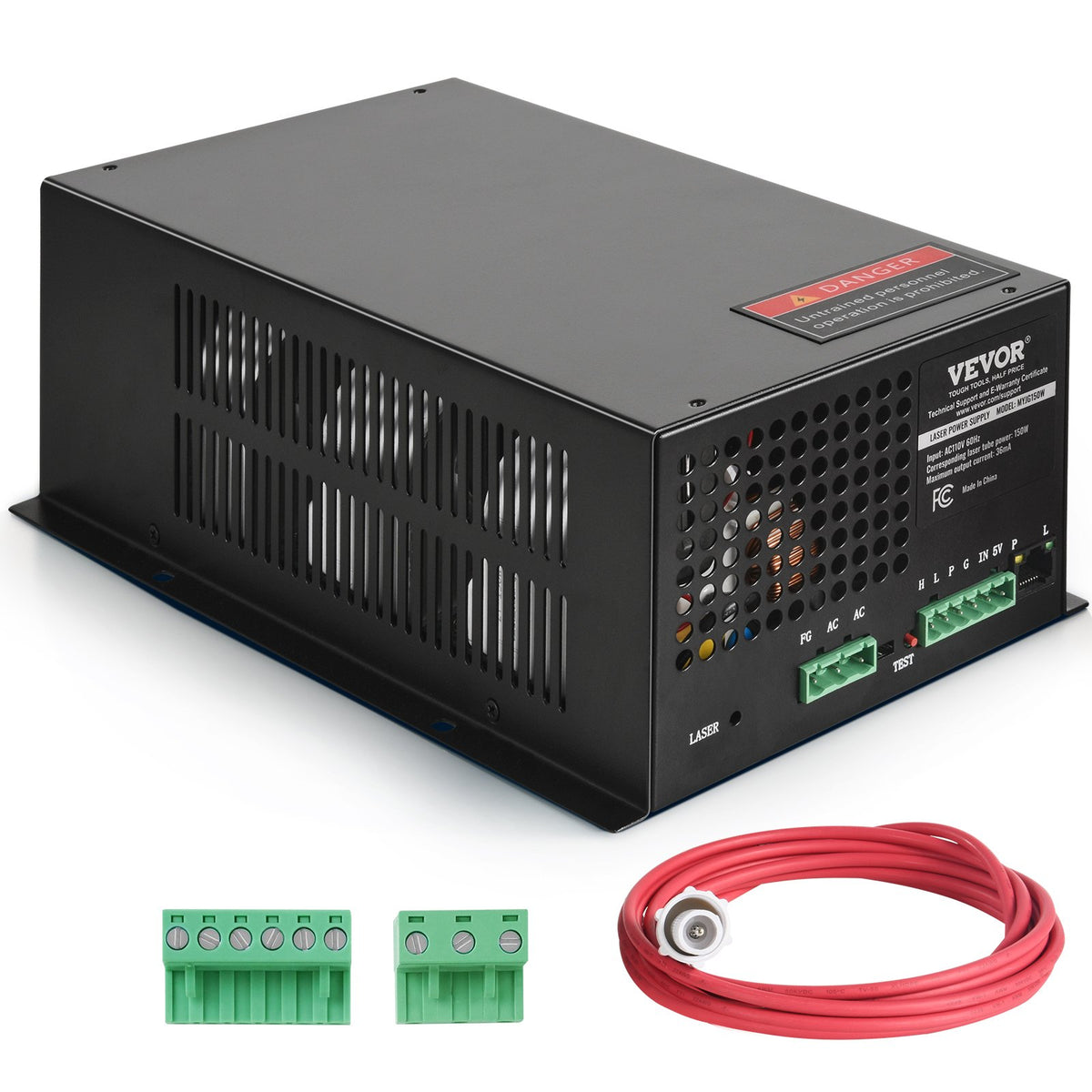 VEVOR CO2 Laser Power Supply, 150W, Power Supply for 150W Laser Tube, Constant Current Protection, Open Circuit Protection, Fast Heat Dissipation, Compatible for Multi-brand Laser Engravers & Cutters - EYHTJGGDY150JHD46V6 - view 1