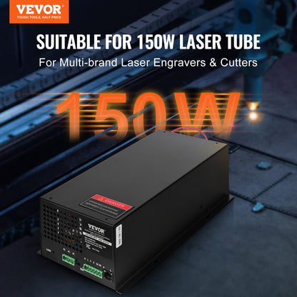 VEVOR CO2 Laser Power Supply, 150W, Power Supply for 150W Laser Tube, Constant Current Protection, Open Circuit Protection, Fast Heat Dissipation, Compatible for Multi-brand Laser Engravers & Cutters - EYHTJGGDY150JHD46V6 - view 3