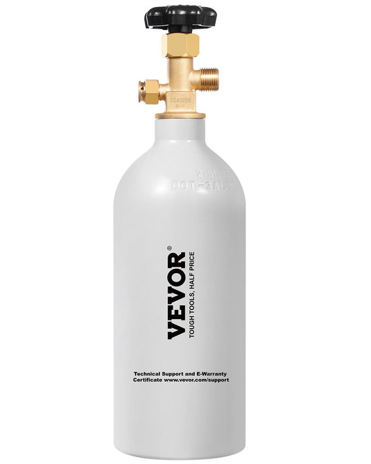 VEVOR CO2 Tank, 2.5 lbs New Aluminum Alloy Cylinder, CO2 Air Tank with Light Gray Spray Coating, CGA320 Valve & Adjustable Pressure, DOT Approved Cylinder for Draft Beer Dispensing and Soda Maker - EYHTQGL25LBS9GIBRV0 - view 1