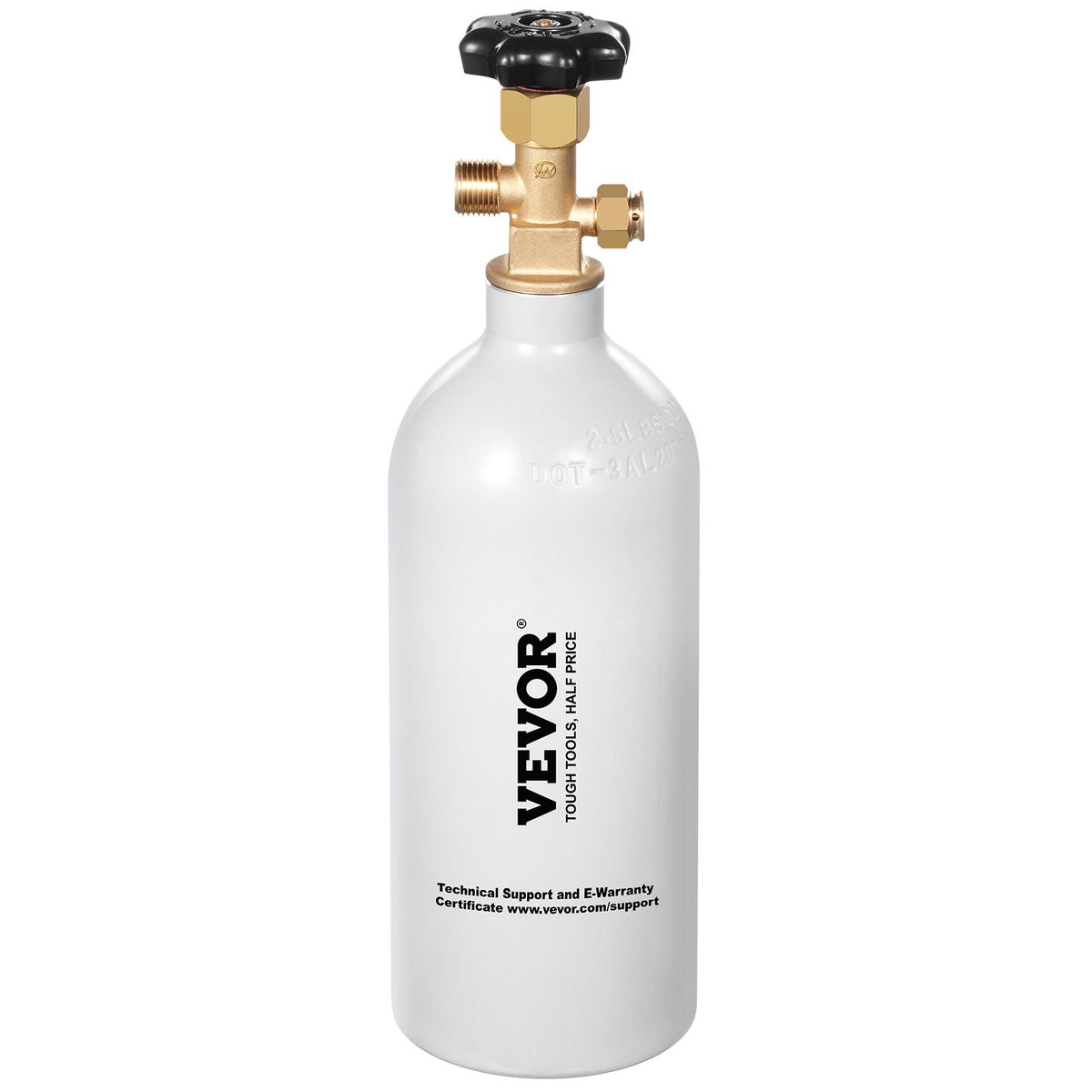 VEVOR CO2 Tank, 2.5 lbs New Aluminum Alloy Cylinder, CO2 Air Tank with Light Gray Spray Coating, CGA320 Valve & Adjustable Pressure, DOT Approved Cylinder for Draft Beer Dispensing and Soda Maker - EYHTQGL25LBS9GIBRV0 - view 10