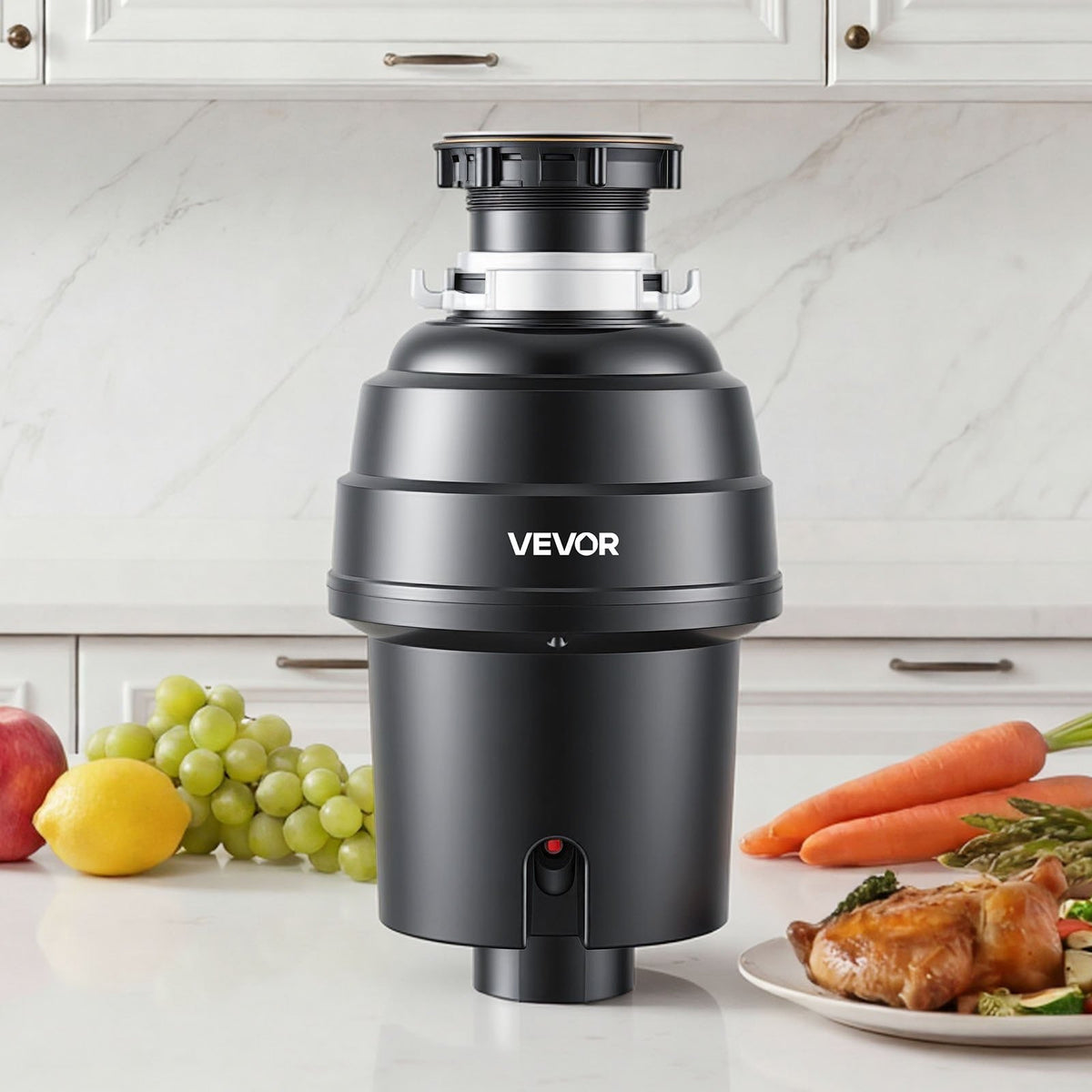 VEVOR Food Waste Garbage Disposal, 1HP 3500RPM DC Motor, Continuous Feed Kitchen Sink Garbage Disposer