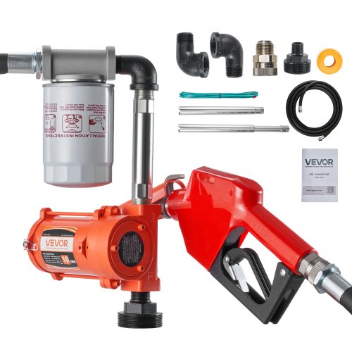 VEVOR Fuel Transfer Pump, 12V DC 10 GPM, Portable Diesel Transfer Pump Kit, with Auto Shut-Off Nozzle, Discharge Hose, Overheat Protection, Power Cable, Explosion-Proof, for Gasoline Diesel Kerosene - FBBMG10GPM152FVZM001V9 - view 2