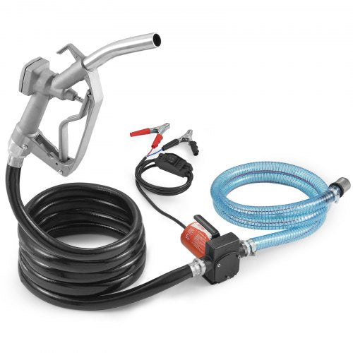 VEVOR Fuel Transfer Pump, 12V DC 5 GPM 1/10 HP, Portable Electric Diesel Transfer Pump with Auto Shut-Off Fuel Nozzle, Long Inlet & Outlet Hose for Gasoline, Diesel, Kerosene, Methanol Blends - FBBMG37GPM11Y1A3HV9 - view 2