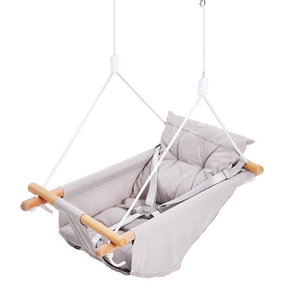 VEVOR Canvas Hammock Swing, 3 Modes Baby Swing Indoor and Outdoor with 5-Point Harness,  and Tree Straps, 150lbs Weight Capacity, Integrated Cushion, Wooden Hanging Swing Seat for Baby to Toddler - FBDCQQZYFBZYMBCRWV0 - view 10