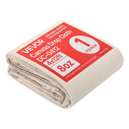 VEVOR Canvas Drop Cloth, 4x12 ft Painters Drop Cloth for Painting, 8oz All Purpose Canvas Tarp for Furniture & Floor Protection, Cotton Fabric Paint Tarp for Curtains, Tablecloths, Washable & Reusable - FBFCB412FT1JZKDQN001V0 - view 2