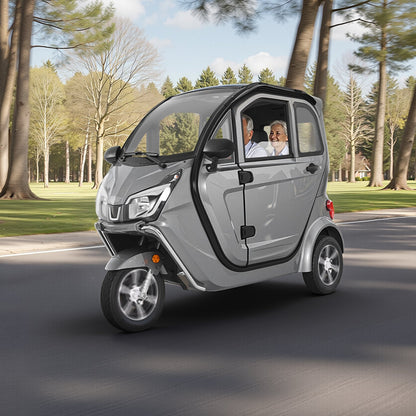 VEVOR 3-Wheel Enclosed Mobility Scooter for Seniors Adults, 650lbs Capacity, 3-Seater 1500W Electric Recreational Mobility Scooter 37 Miles Long Range, Remote Unlock, All-Terrain for Shopping Touring - FBSDBCSLSPZ2D3W32001V1 - view 9