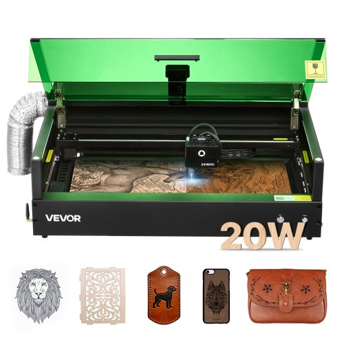 VEVOR Laser Engraver, 20W, Laser Engraving and Cutting Machine with Enclosure Camera, Laser Cutter, 36000 mm/min, 19.7 x 12.6 in Working Area, for Wood, Leather, Glass, Paper, Certain Metal, Class 1 - FBSJGDKJ20W52ONY0001V1 - view 2