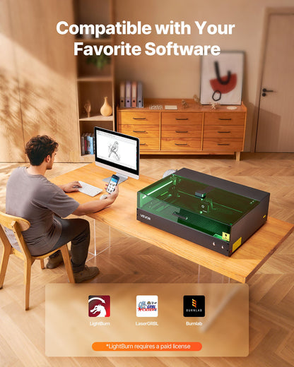 VEVOR Laser Engraver, 20W, Laser Engraving and Cutting Machine with Enclosure Camera, Laser Cutter, 36000 mm/min, 19.7 x 12.6 in Working Area, for Wood, Leather, Glass, Paper, Certain Metal, Class 1 - FBSJGDKJ20W52ONY0001V1 - view 7