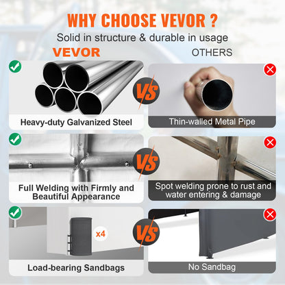 VEVOR Instant Garages - Select Your Configuration - FBSJS810X20FTGSF4V0 - view 3