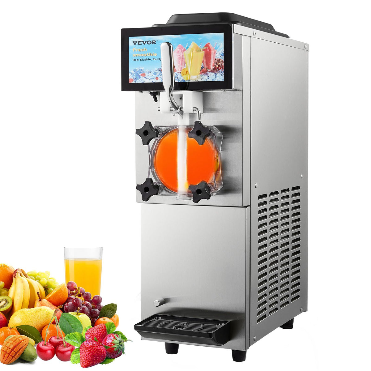 VEVOR Commercial Slushy Machine, 12L / 3.17 Gal Single Tank, Cool and Freeze Modes, Stainless Steel Margarita Smoothie Frozen Drink Maker, Slushie Machine for Party Cafes Restaurants Bars Home - FBX8L4L1100W13MWWV1 - view 1
