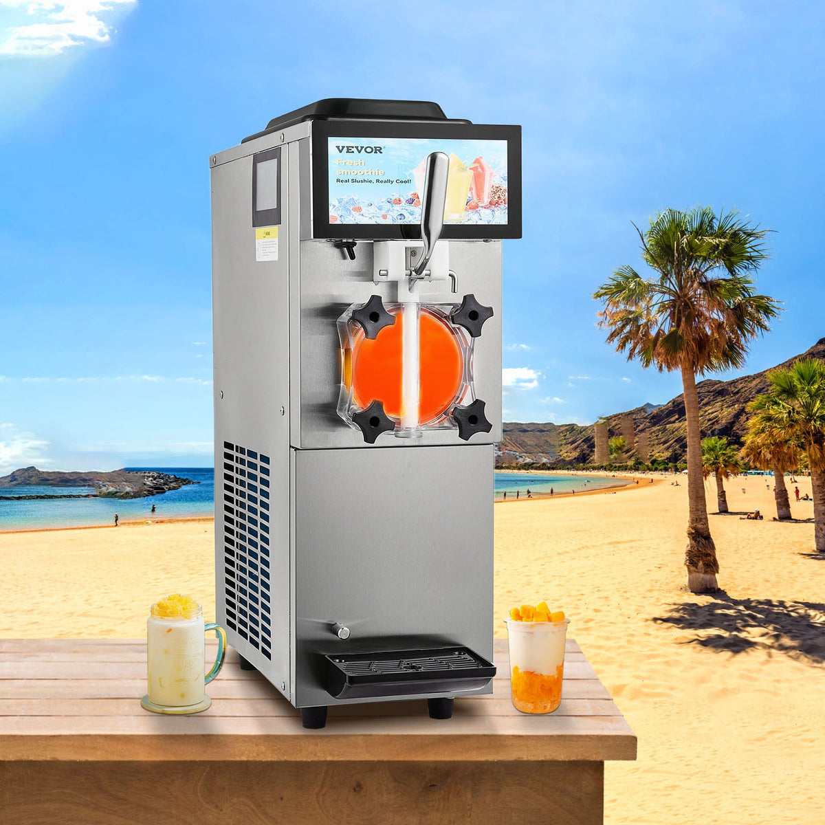 VEVOR Commercial Slushy Machine, 12L / 3.17 Gal Single Tank, Cool and Freeze Modes, Stainless Steel Margarita Smoothie Frozen Drink Maker, Slushie Machine for Party Cafes Restaurants Bars Home - FBX8L4L1100W13MWWV1 - view 9