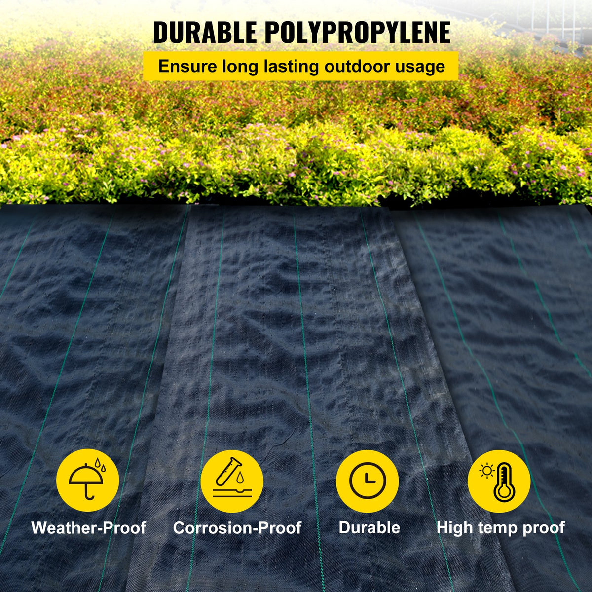 VEVOR PP Weed Barrier Fabric and Others - Select Your Configuration - FCB-0.9M15.2M-5OZV0 - view 3